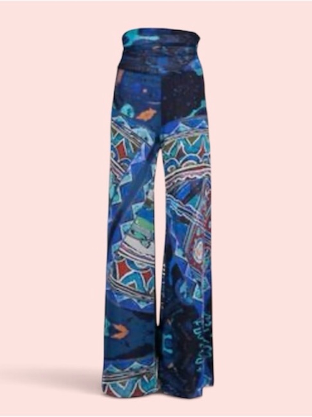 FUZZI Abstract Mesh Pull On Wide Leg Pants